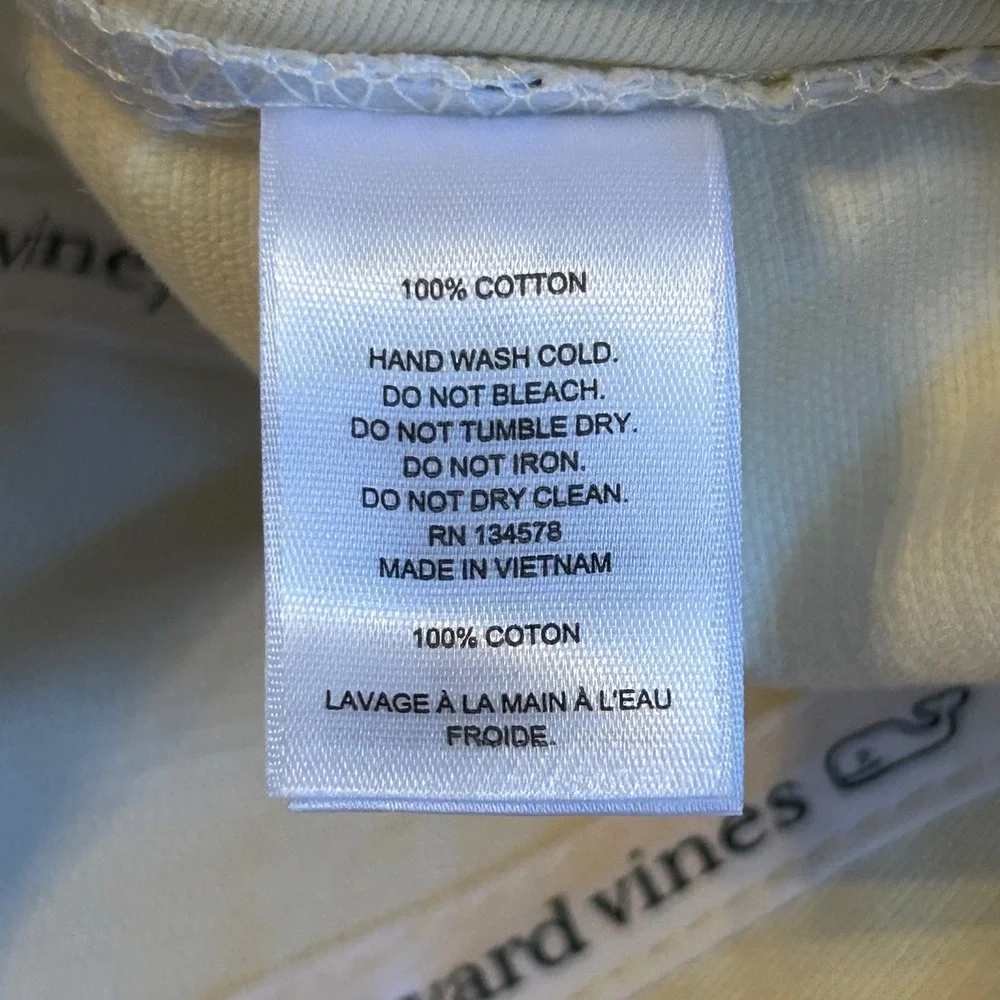 Vineyard Vines Unisex OS Cream Corduroy Baseball Cap Embroidered Whale Dad Hat - Picture 5 of 11